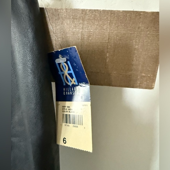 Hilard & Hanson|Vintage black 100% lamb leather pencil skirt size 6•••NWT - Picture 6 of 9
